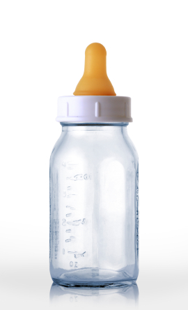 empty baby bottle